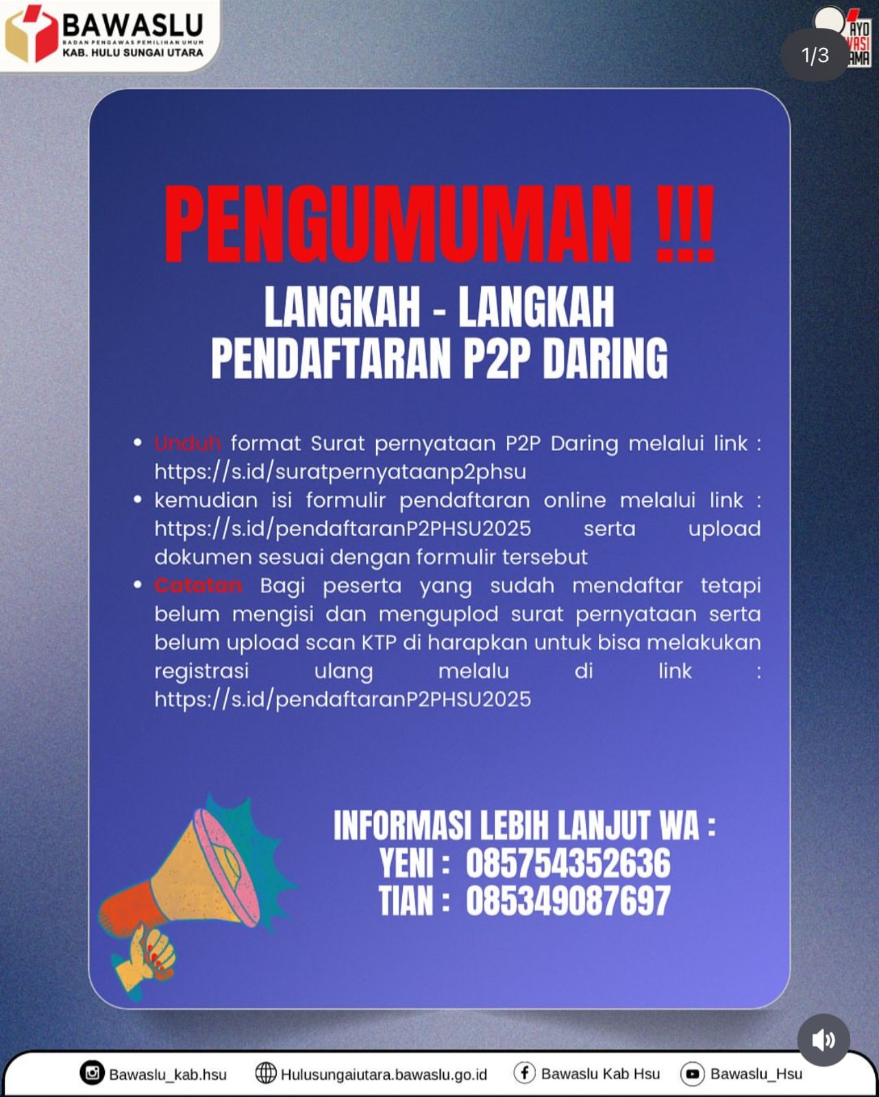 Pengumuman !!! Langkah-langkah Pendaftaran P2P Daring