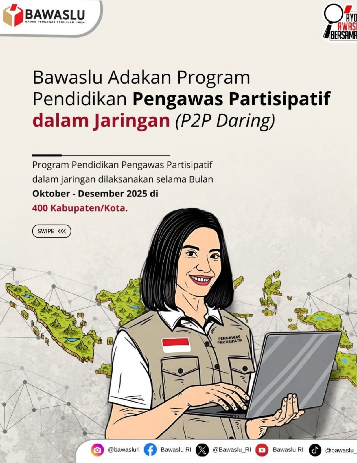Bawaslu Dorong Pelaksanaan P2P Daring Ke Tahap Selanjutnya Partisipasi