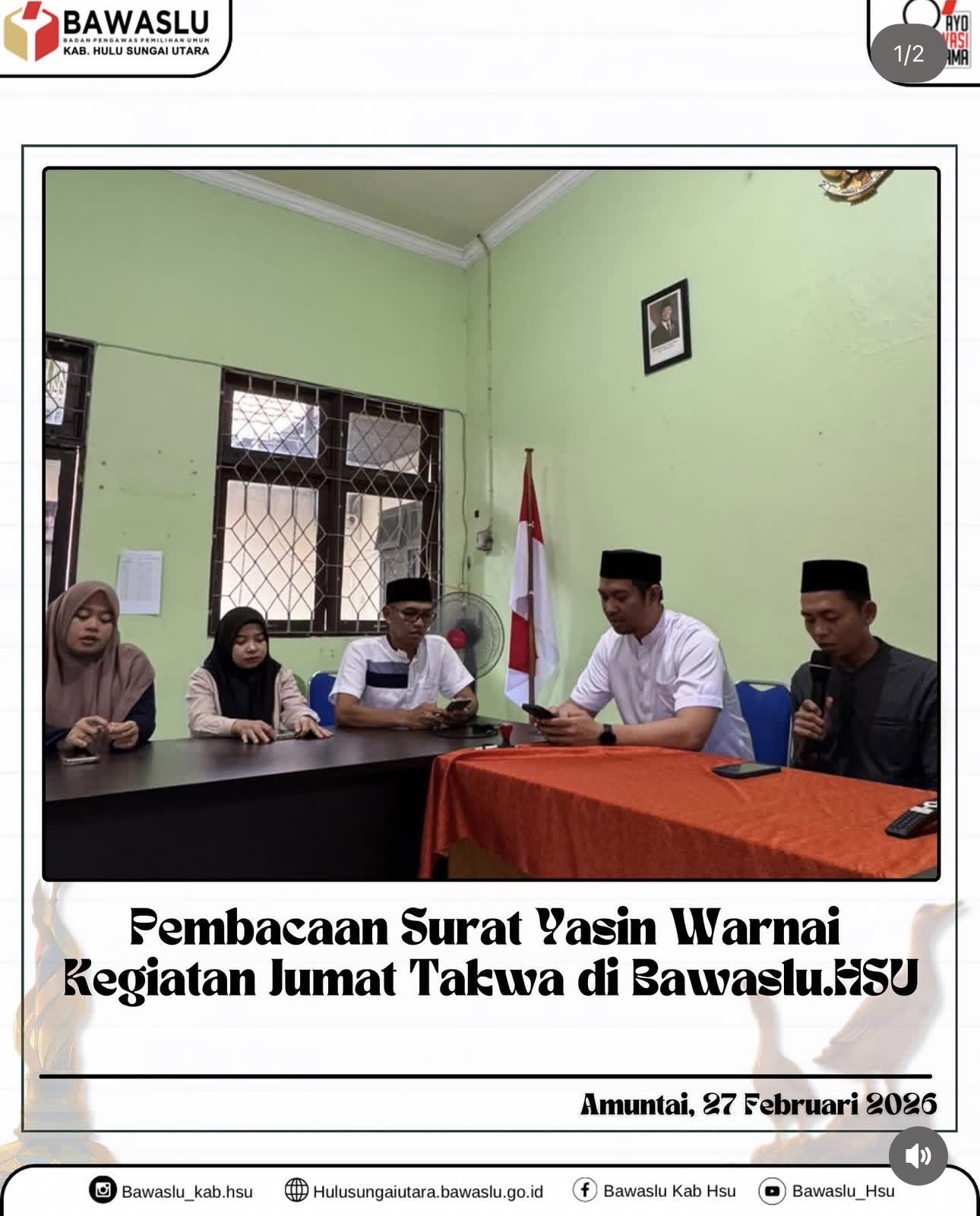 Pembacaan Surah Yasin Warnai Kegiatan Jum’at Takwa