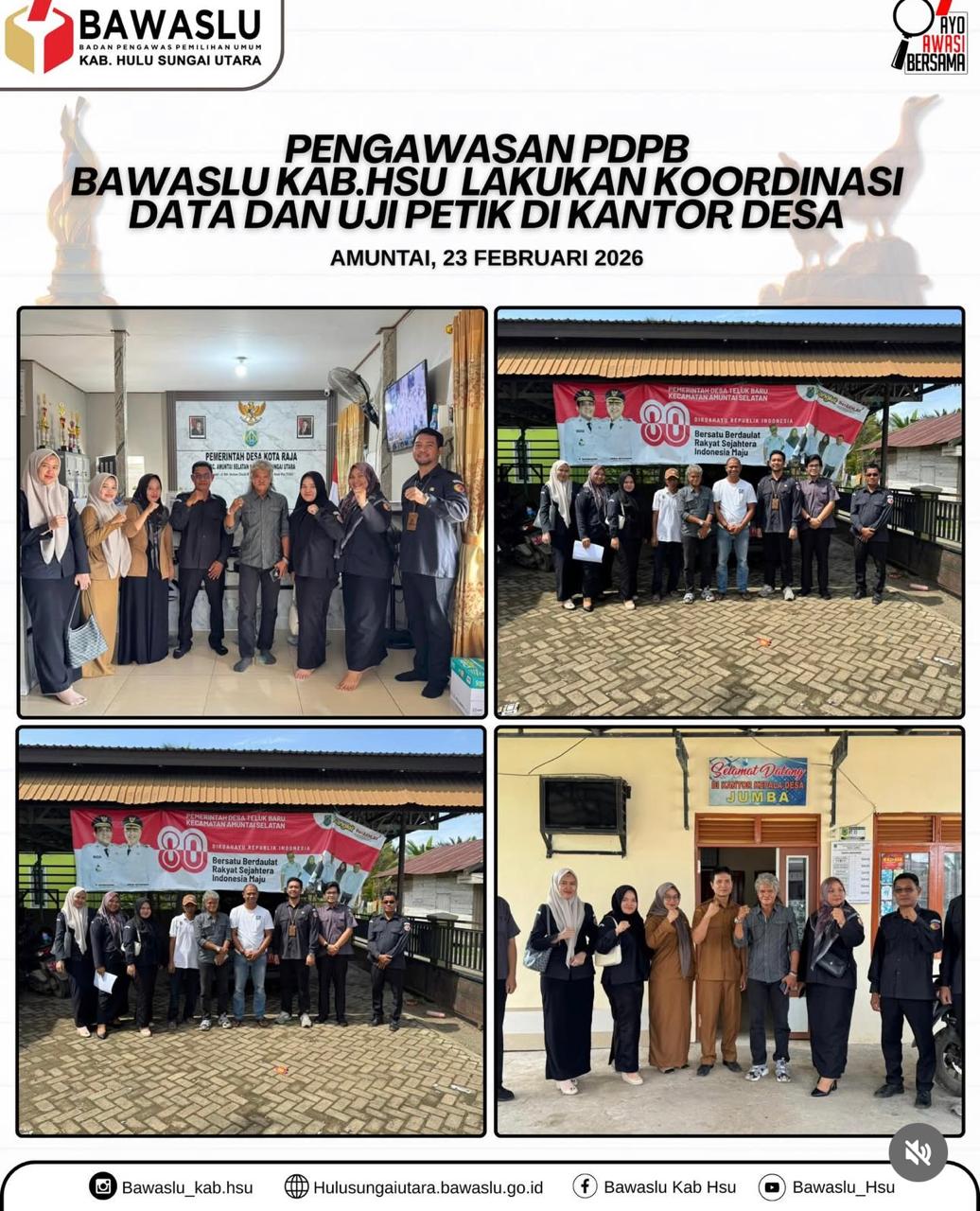 KOORDINASI DATA DAN UJI PETIK DIKANTOR DESA