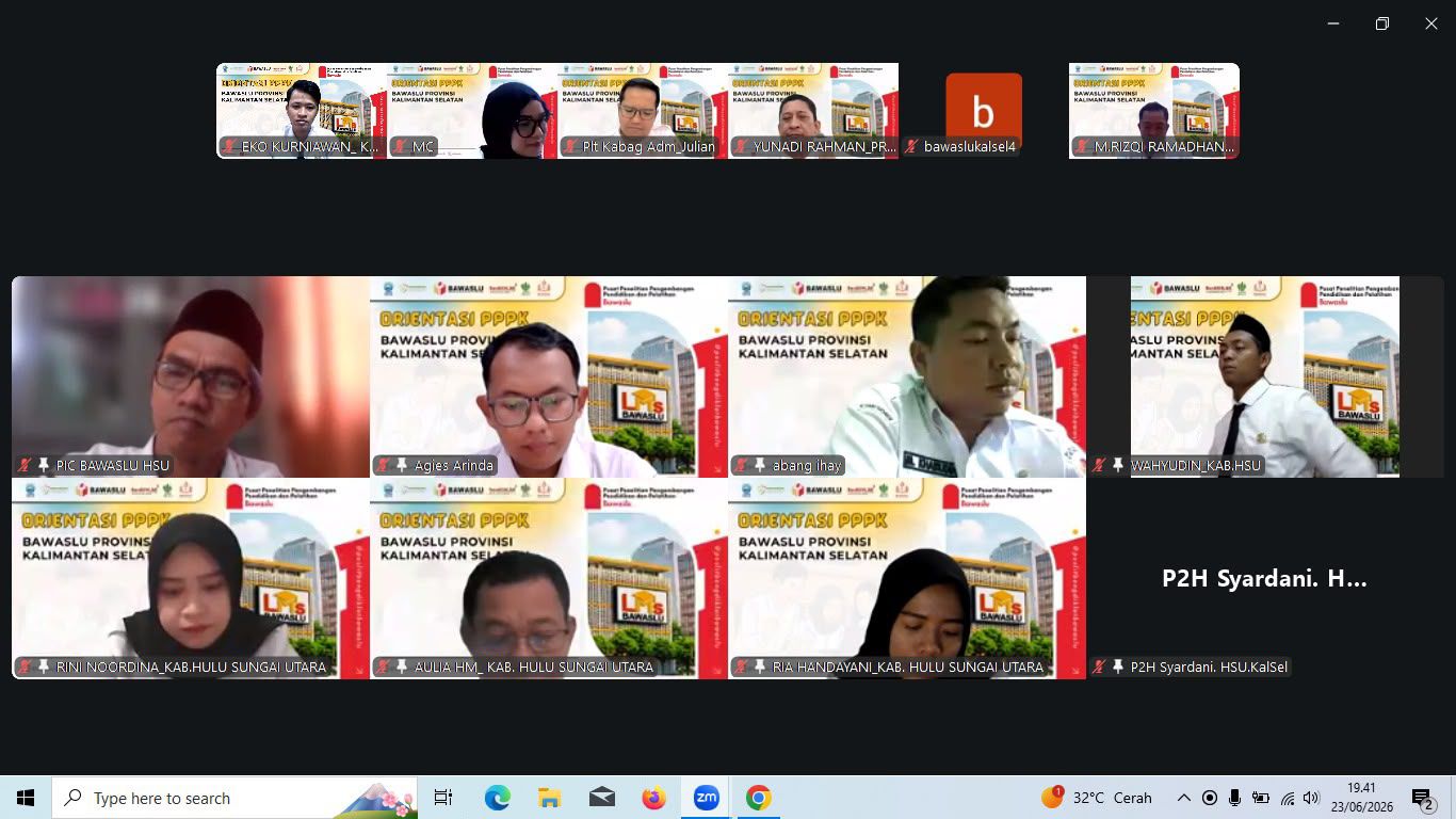 PPPK Bawaslu Kabupaten Hulu Sungai Utara Ikuti Penutupan Pelatihan Kompetensi Dasar Tahun 2026
