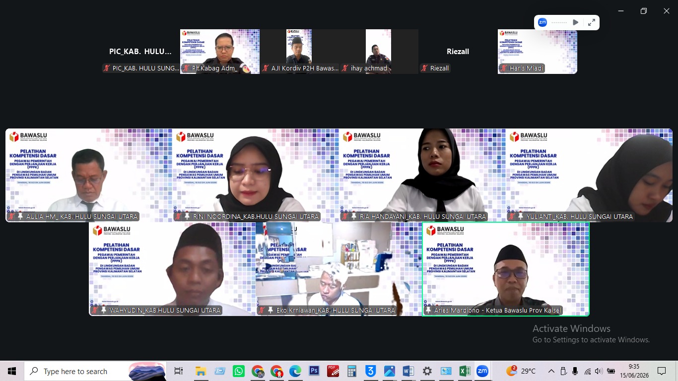 PPPK Bawaslu HSU Ikuti Pelatihan Dasar PPPK Tahap I dan II Tahun 2025