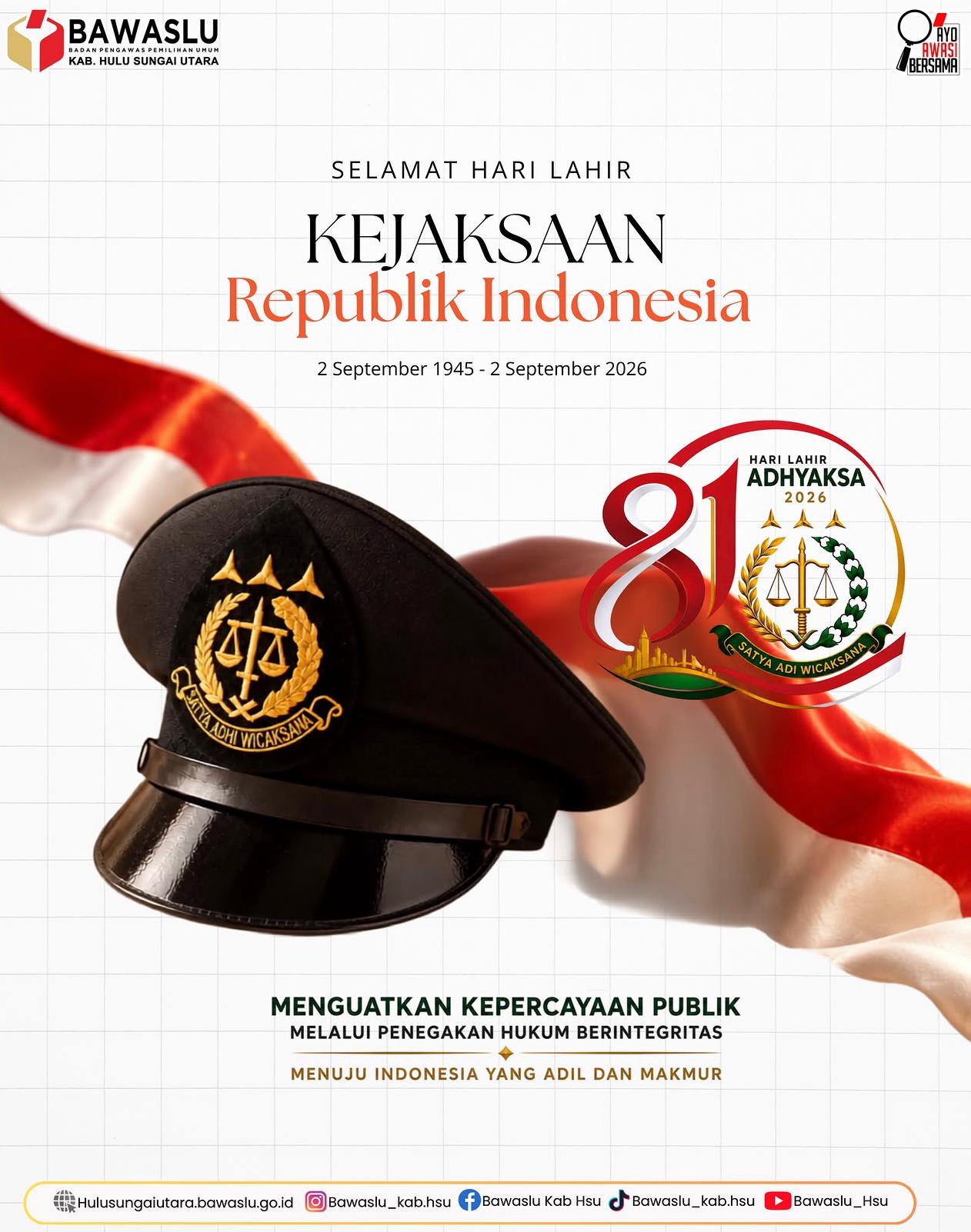Selamat Hari Lahir Kejaksaan Republik Indonesia ke-81
