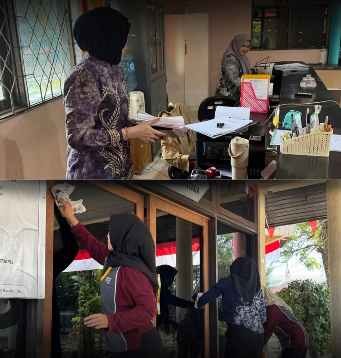 Bersih-bersih dilingkungan Kantor