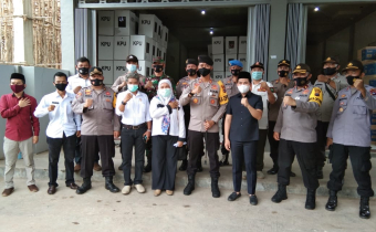 Kapolres bersama Bawaslu HSU Kunjungi Gudang Logistik KPU