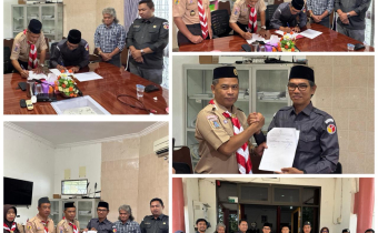 Bawaslu dan Kwarcab Pramuka HSU Teken MoU Saka Adhyasta Pemilu