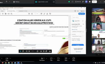 Bawaslu HSU hadiri Zoom Pembahasan Alur Verifikasi Cuti Sekretariat